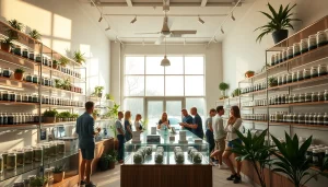 Shop for Weedmaps Lloret de Mar featuring modern interior and diverse cannabis products.