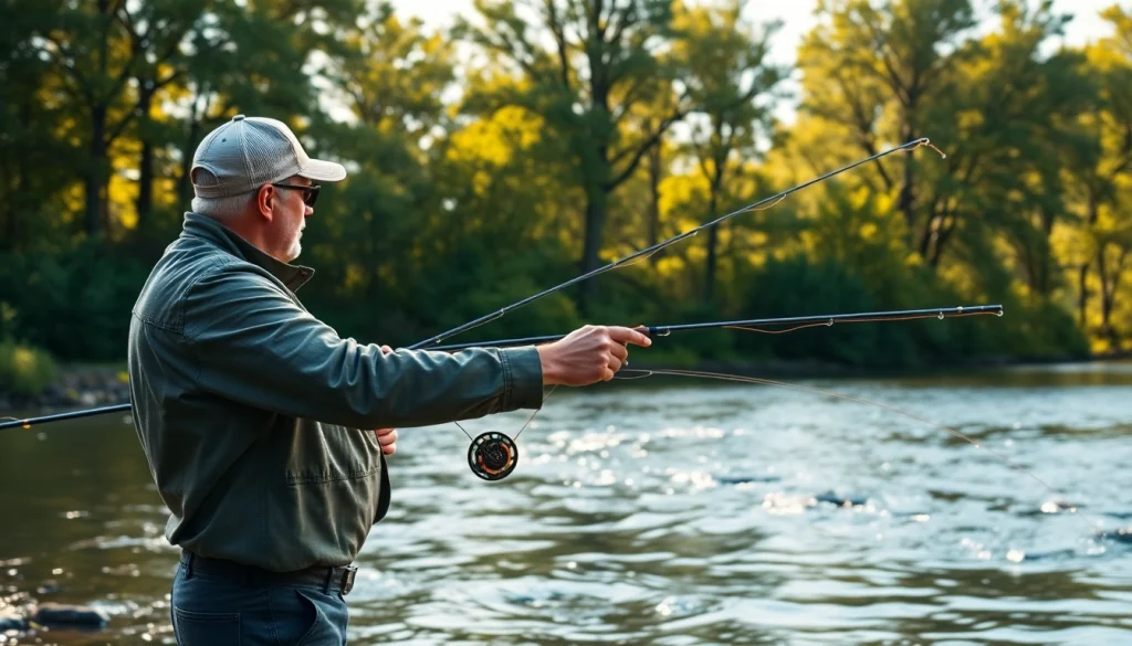 Experience fly fishing lessons near me with a professional instructor by a serene river.