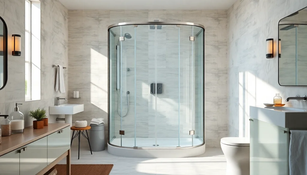 Duschkabine 90x90 mit modernem Design und eleganten Details in heller Badezimmerumgebung.