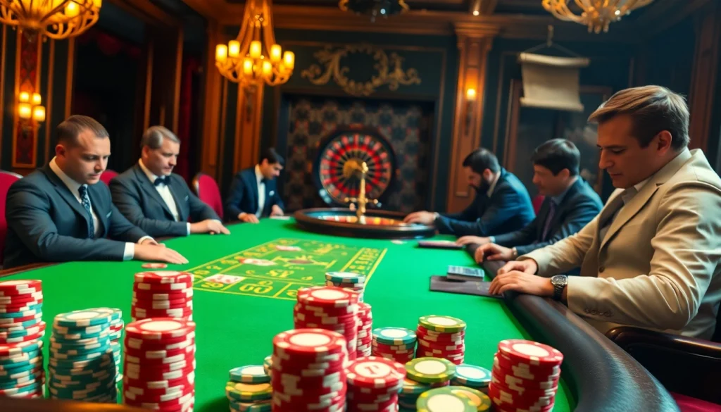 Engaging poker game scene illustrating the hidden wiki concept with a luxurious casino ambiance.