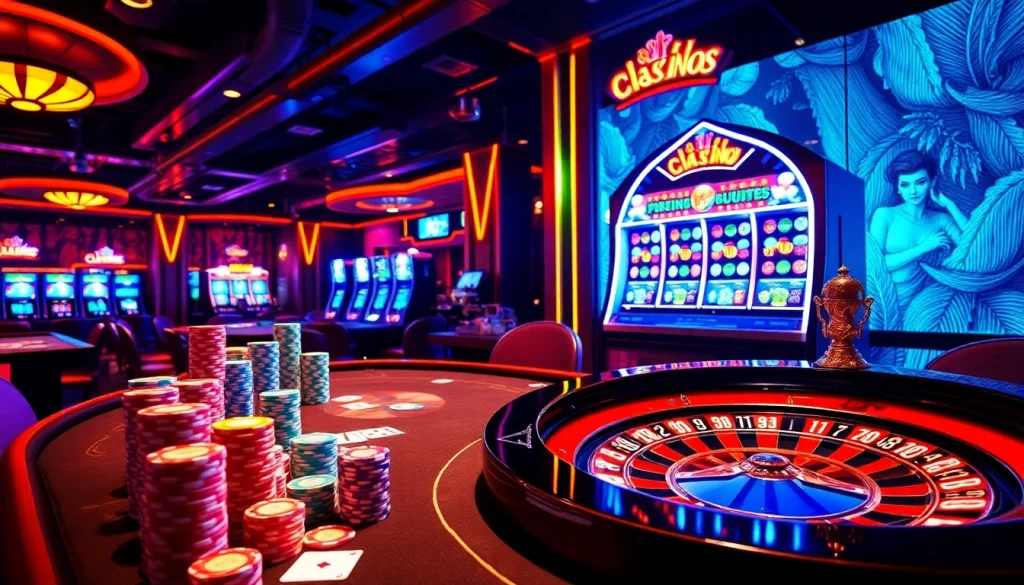 Tk88 MVP offers a vibrant casino experience with poker chips and roulette wheels.