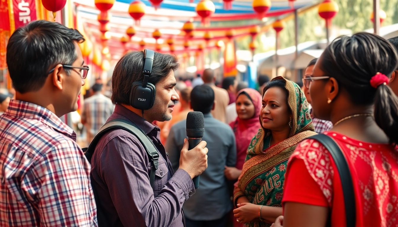 Capture of a journalist engaging with the community, showcasing the essence of https://www.thedailynewsonline.com