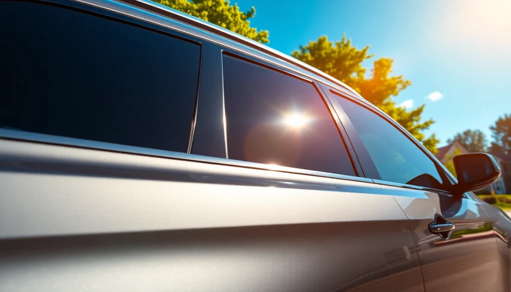 Enhance your experience with window tint Chattanooga for vehicles, showcasing a sleek, tinted car in a vibrant setting.