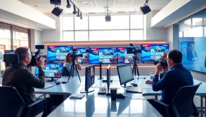 Covering the breaking news scene at USA Today with active reporters in a vibrant newsroom.