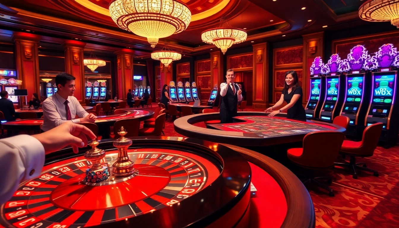 Dynamic casino scene showcasing excitement of 88xx win at roulette and poker tables.