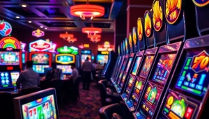 Menangkan slot depo 1k dengan berbagai mesin slot yang berwarna cerah dan menyala.