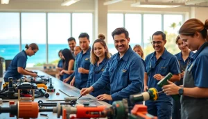 Students learning at trade schools in Hawaii, highlighting dynamic training and engagement.