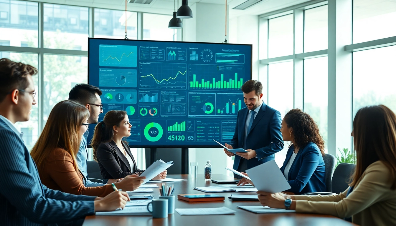 Illustration of professionals engaged in Acquisition Planning strategy discussion in a bright office.
