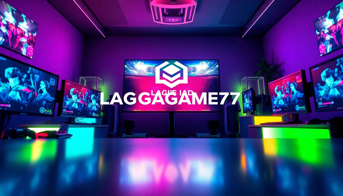 LAGAGAME77 online gaming setup with vibrant colors and immersive technology.
