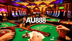 Experience the excitement of AU88 at a luxurious casino with roulette wheels and poker games.