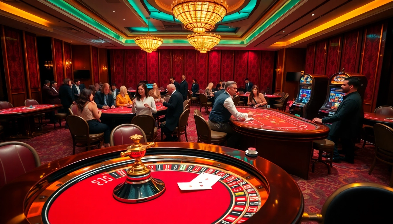 SODO casino scene featuring vibrant tables, poker chips, and players enjoying an exciting game atmosphere.