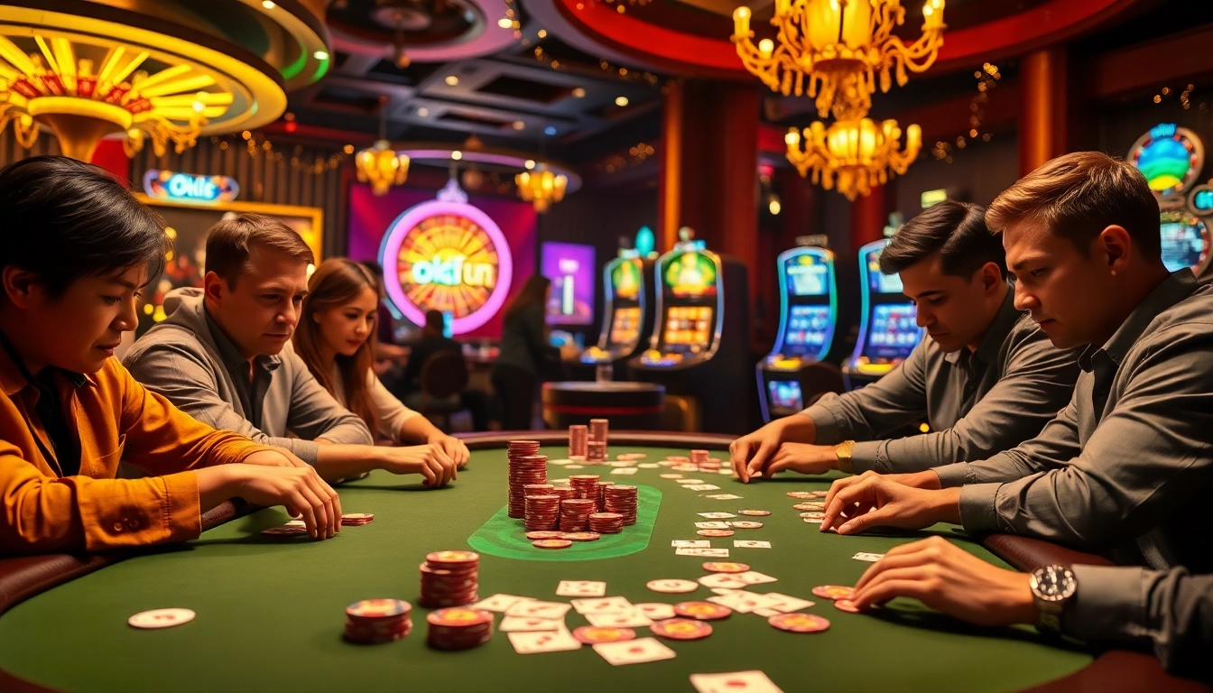 Experience the thrill of betting at okfun casino with vibrant poker tables and dynamic gameplay.