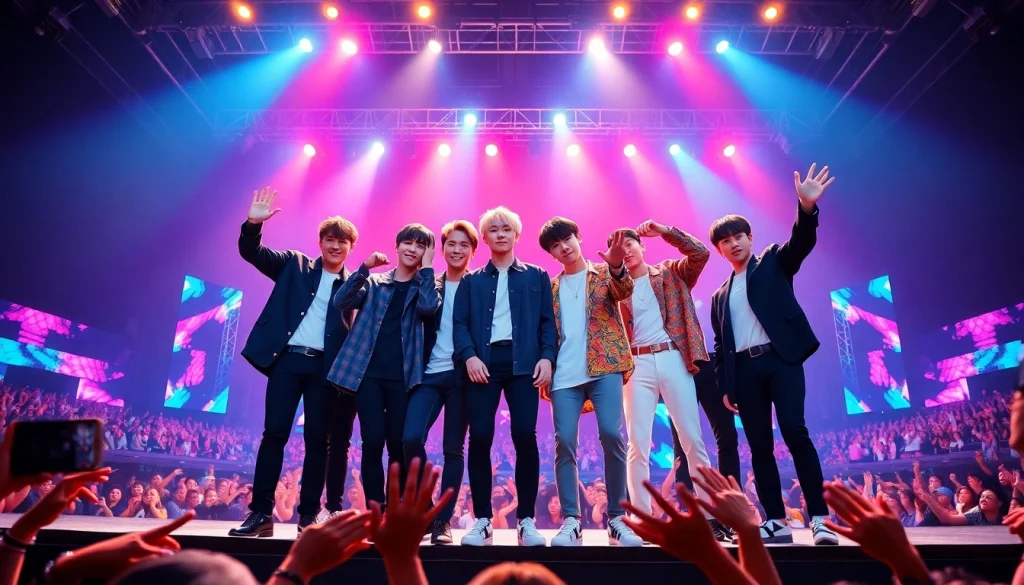Engaging performance of bts members showcasing their energetic presence and individual styles.