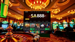Experience the excitement of online gambling at trang chủ sa88 with vibrant casino elements.