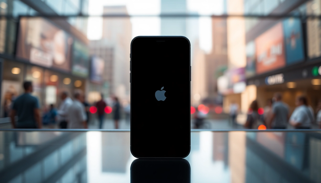 Visualizar el iPhone 16e precio con diseño moderno y elegante sobre fondo urbano.