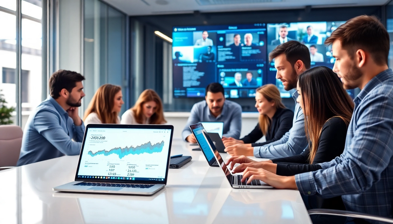 Understand how does an AI powered warranty company work with a dynamic office scene showcasing technology and teamwork.