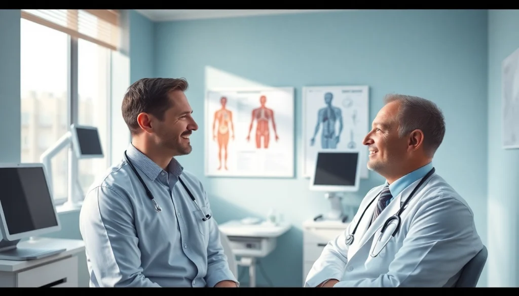 現代的な医療クリニックで親しみやすい医師と相談する包茎手術のおすすめ。