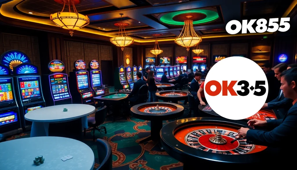 High-stakes gaming with players enjoying tables at OK365 casino.