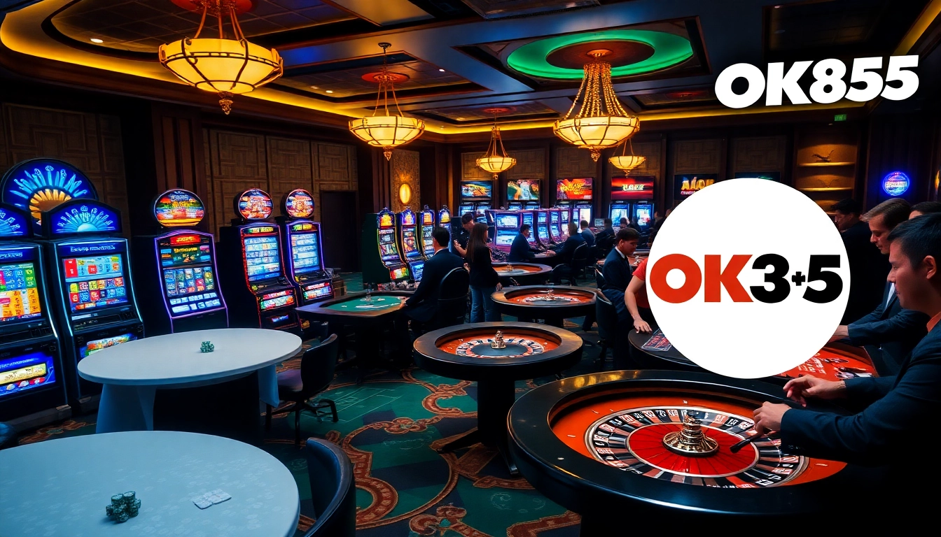 High-stakes gaming with players enjoying tables at OK365 casino.