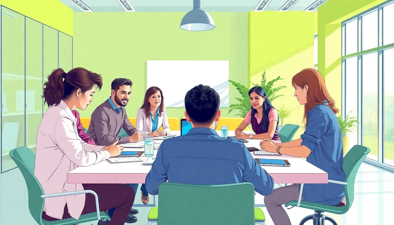 Brightet team collaborating creatively in a modern office space.