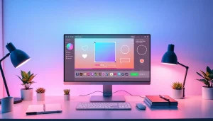 Crop image tool displayed on a modern computer screen in a bright workspace.