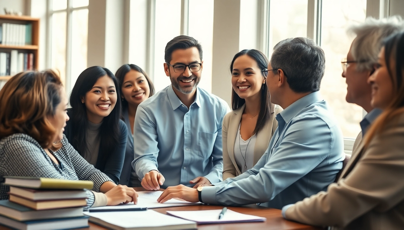 Virginia Immigration Lawyer consulting clients in a welcoming office environment.