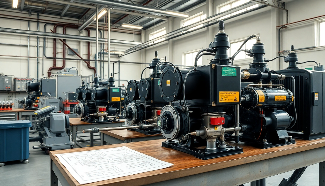 Fluid power systems machinery illustrating hydraulic technology in an industrial workspace.
