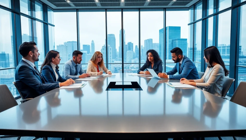 Engaging team discussion on Federal and State contracts pre-post award compliance in a dynamic office.