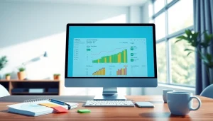 SEO Rank Tracker dashboard showcasing performance metrics in a bright and organized workspace.