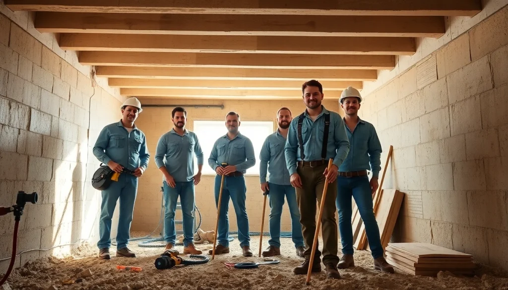 Crawl Space Restoration with a professional team actively engaged in restoring a clean crawl space.