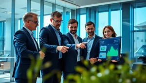 Engaged team discussing competitive intelligence faqs in a modern office.