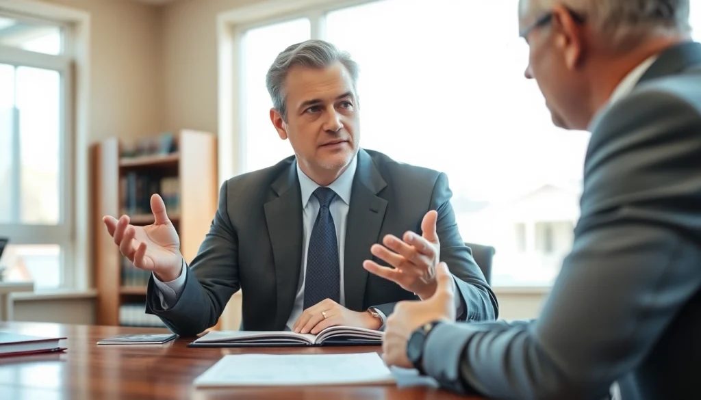 Grand Junction Personal Injury Lawyer consulting with a client, showcasing expertise and professionalism in a welcoming office.