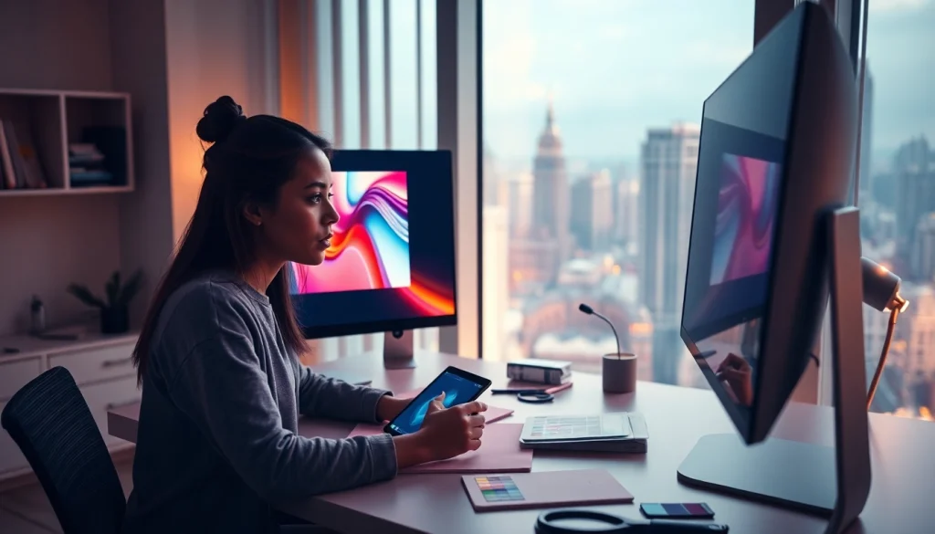 Image to prompt generator in a creative workspace with modern technology