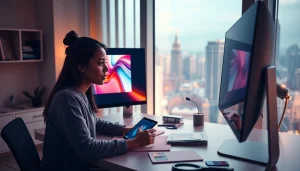 Image to prompt generator in a creative workspace with modern technology