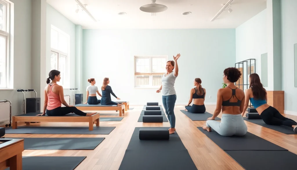 落ち着いた雰囲気のピラティススタジオが、多様な参加者の活気あるクラスを前に披露 - ウェルネスのためのピラティスおすすめ