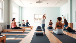 落ち着いた雰囲気のピラティススタジオが、多様な参加者の活気あるクラスを前に披露 - ウェルネスのためのピラティスおすすめ