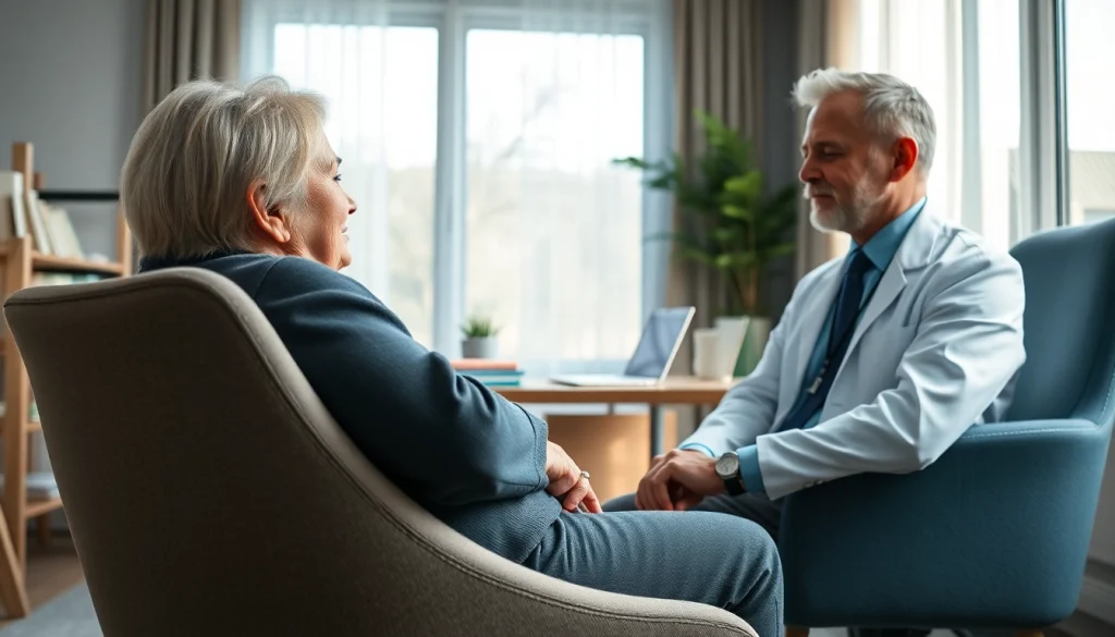 Psychiatry dubai session showing psychiatrist attentively listening to a patient.