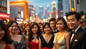 Japanese celebrity topicsを話題にしながら、レッドカーペットで魅力的なセレブたちの姿を捉えた写真。