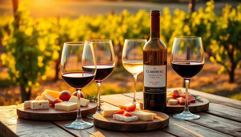 Experience Clarksburg wine tasting with exquisite wine glasses and curated cheese platters.