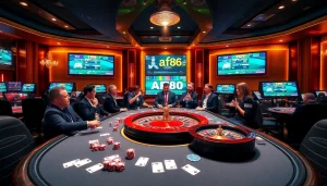 Engaging players at a casino table with af88 com displays thrilling betting opportunities.