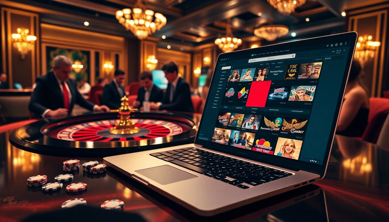 Vivez l'excitation du casino en ligne avec des joueurs pariant à une table de roulette vibrante.