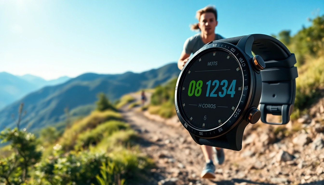 Showcasing Coros sports watch in action during an outdoor run, emphasizing performance and style.
